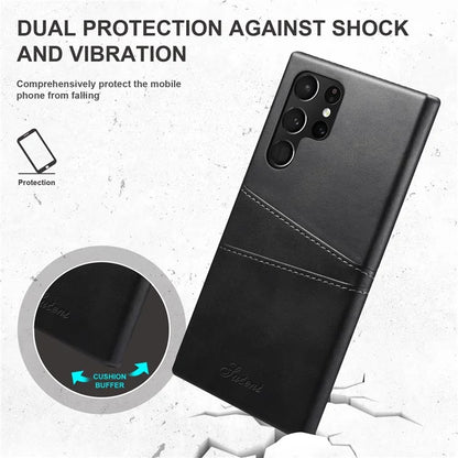 SUTENI For Samsung Galaxy S24 Ultra Case Calf Texture PU Leather Coated PC Back Shell