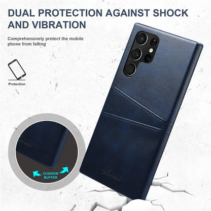 SUTENI For Samsung Galaxy S24 Ultra Case Calf Texture PU Leather Coated PC Back Shell