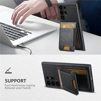 SUTENI H03 For Samsung Galaxy S24 Ultra Case Waxy Texture Vertical Flip Protective Shell