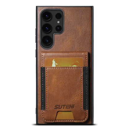 SUTENI H03 For Samsung Galaxy S24 Ultra Case Waxy Texture Vertical Flip Protective Shell