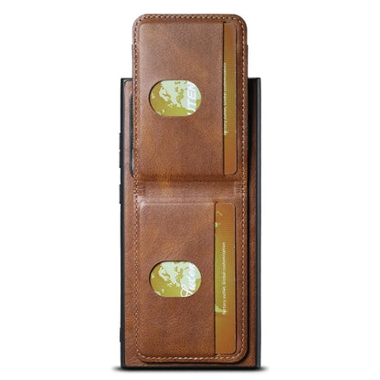SUTENI H03 For Samsung Galaxy S24 Ultra Case Waxy Texture Vertical Flip Protective Shell