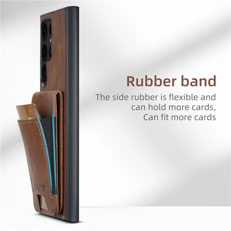 SUTENI H03 For Samsung Galaxy S24 Ultra Case Waxy Texture Vertical Flip Protective Shell