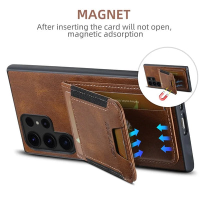SUTENI H03 For Samsung Galaxy S24 Ultra Case Waxy Texture Vertical Flip Protective Shell