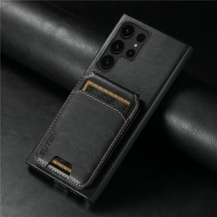 SUTENI H02 For Samsung Galaxy S24 Ultra Cell Phone Case Vertical Flip Waxy Texture Cover