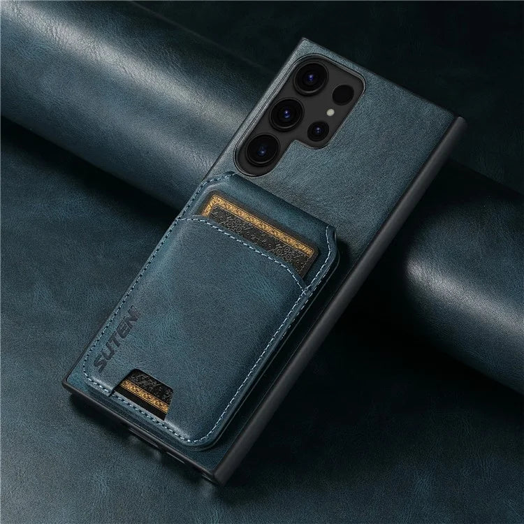 SUTENI H02 For Samsung Galaxy S24 Ultra Cell Phone Case Vertical Flip Waxy Texture Cover