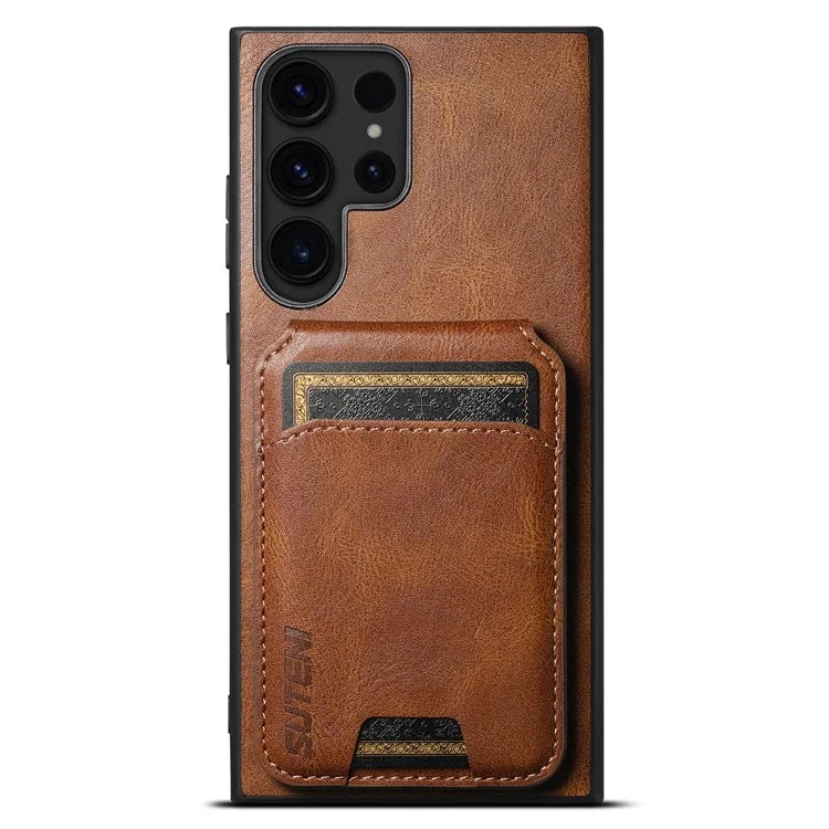 SUTENI H02 For Samsung Galaxy S24 Ultra Cell Phone Case Vertical Flip Waxy Texture Cover