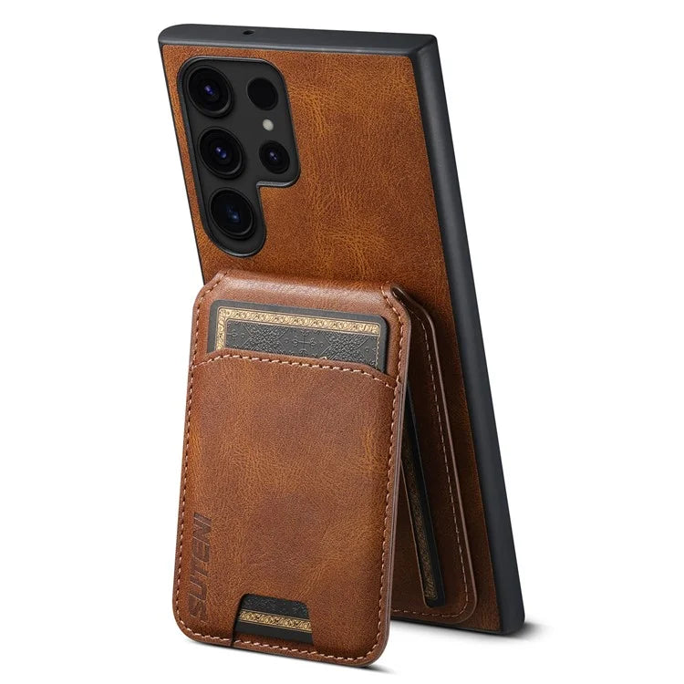 SUTENI H02 For Samsung Galaxy S24 Ultra Cell Phone Case Vertical Flip Waxy Texture Cover