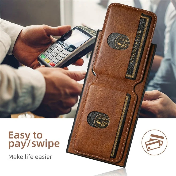 SUTENI H02 For Samsung Galaxy S24 Ultra Cell Phone Case Vertical Flip Waxy Texture Cover