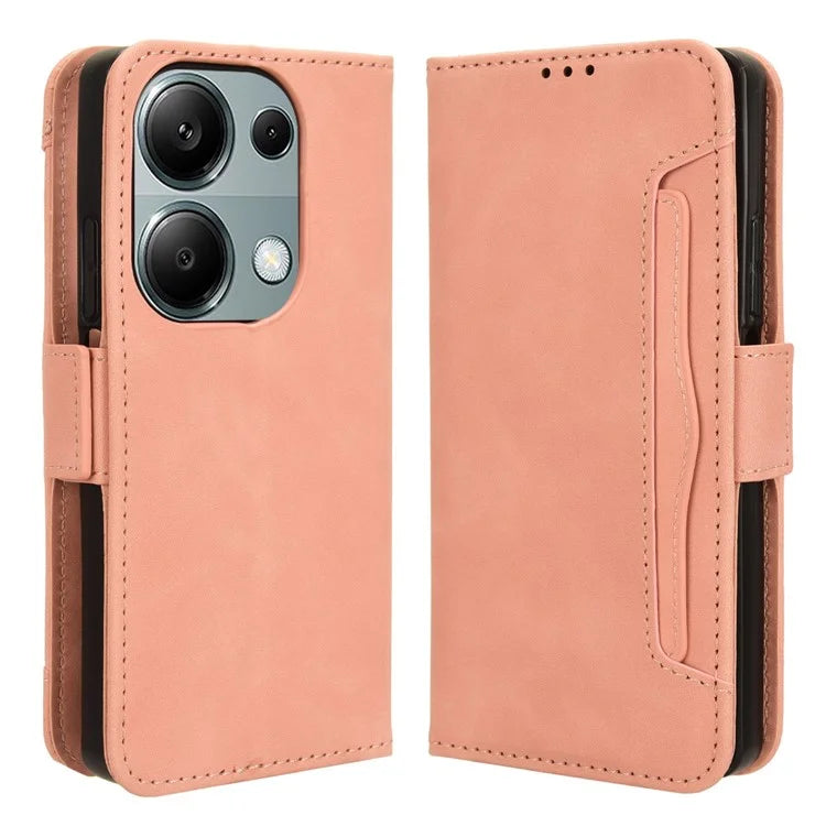 For Xiaomi Redmi Note 13 Pro 4G / Poco M6 Pro 4G Case Multiple Card Slots Leather Phone Cover