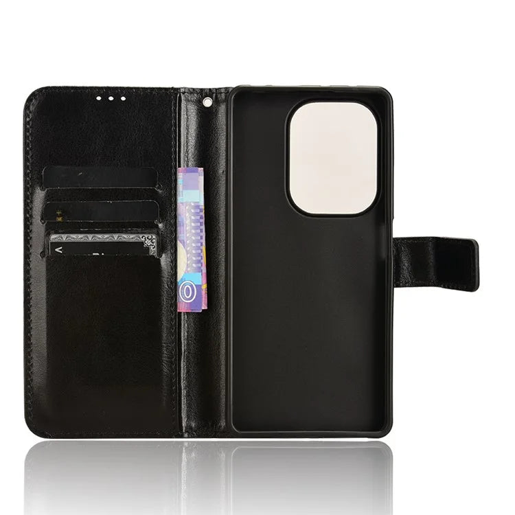 For Xiaomi Redmi Note 13 Pro 4G / Poco M6 Pro 4G Case Stand Wrist Strap Phone Cover Crazy Horse Texture