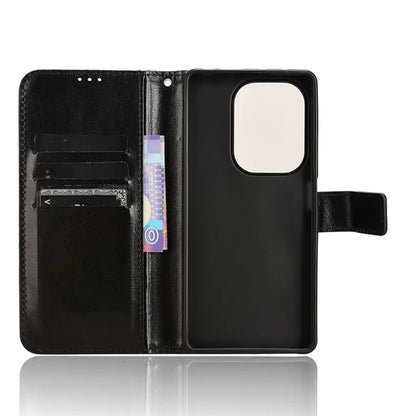 For Xiaomi Redmi Note 13 Pro 4G / Poco M6 Pro 4G Case Stand Wrist Strap Phone Cover Crazy Horse Texture