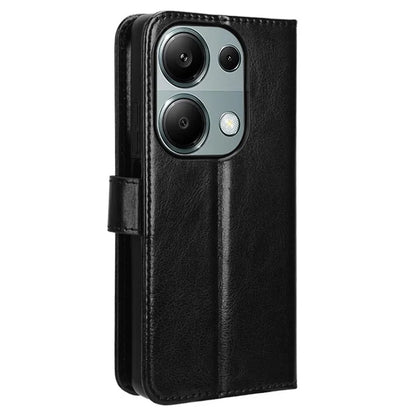 For Xiaomi Redmi Note 13 Pro 4G / Poco M6 Pro 4G Case Stand Wrist Strap Phone Cover Crazy Horse Texture