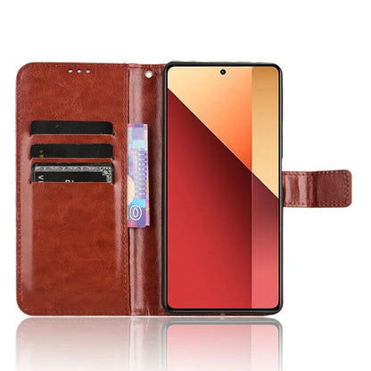 For Xiaomi Redmi Note 13 Pro 4G / Poco M6 Pro 4G Case Stand Wrist Strap Phone Cover Crazy Horse Texture