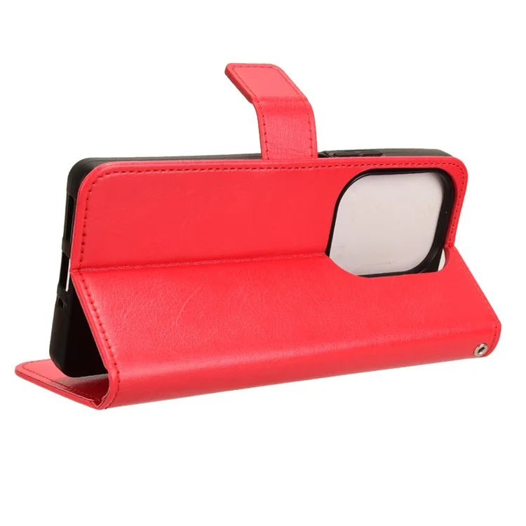 For Xiaomi Redmi Note 13 Pro 4G / Poco M6 Pro 4G Case Stand Wrist Strap Phone Cover Crazy Horse Texture
