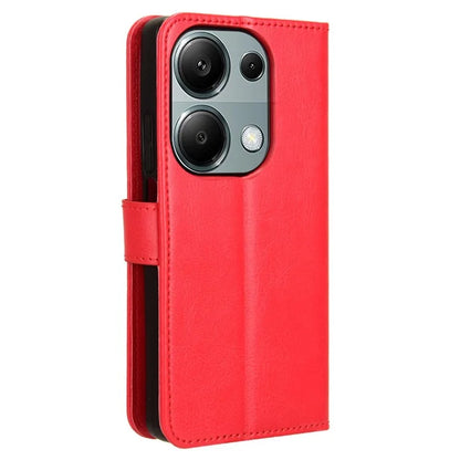 For Xiaomi Redmi Note 13 Pro 4G / Poco M6 Pro 4G Case Stand Wrist Strap Phone Cover Crazy Horse Texture