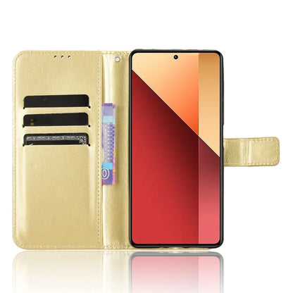 For Xiaomi Redmi Note 13 Pro 4G / Poco M6 Pro 4G Case Stand Wrist Strap Phone Cover Crazy Horse Texture