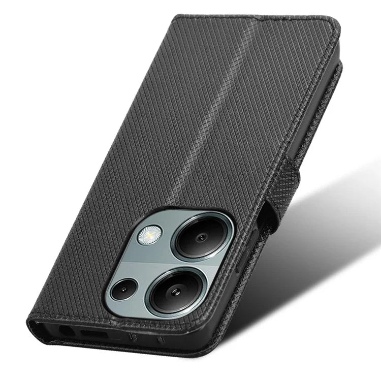 For Xiaomi Redmi Note 13 Pro 4G / Poco M6 Pro 4G Leather Case Diamond Texture Flip Protective Phone Cover