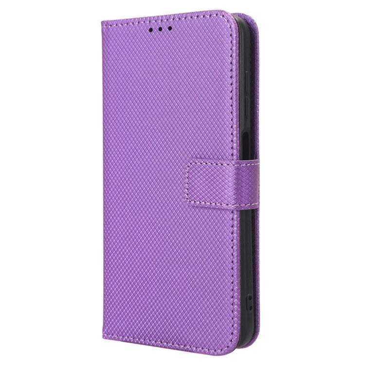 For Xiaomi Redmi Note 13 Pro 4G / Poco M6 Pro 4G Leather Case Diamond Texture Flip Protective Phone Cover