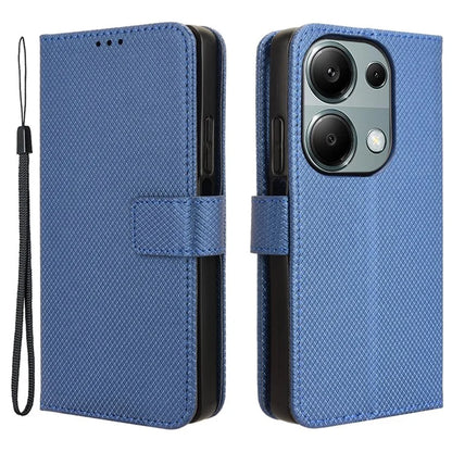 For Xiaomi Redmi Note 13 Pro 4G / Poco M6 Pro 4G Leather Case Diamond Texture Flip Protective Phone Cover