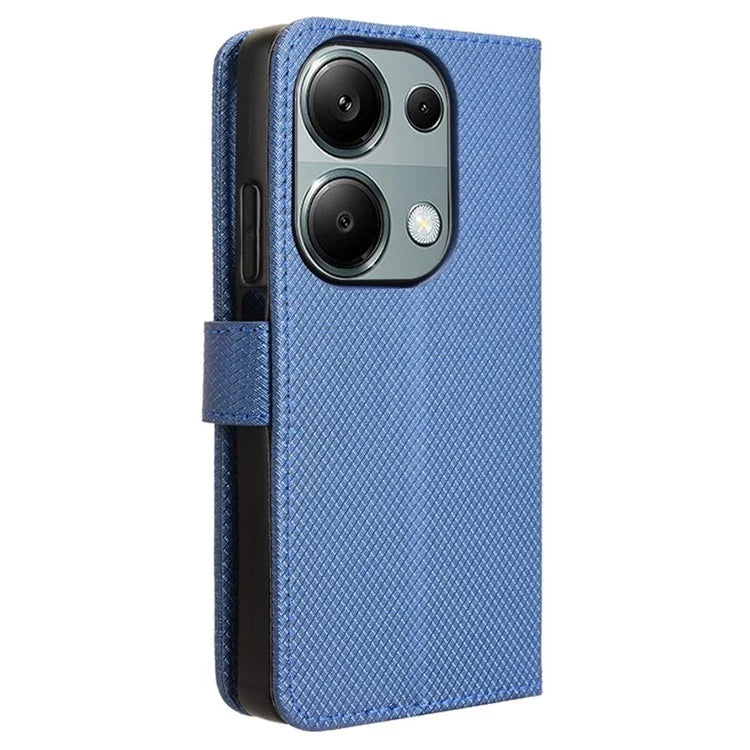 For Xiaomi Redmi Note 13 Pro 4G / Poco M6 Pro 4G Leather Case Diamond Texture Flip Protective Phone Cover