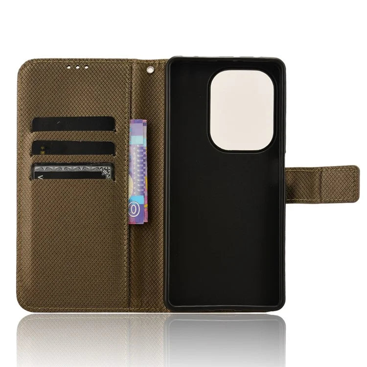 For Xiaomi Redmi Note 13 Pro 4G / Poco M6 Pro 4G Leather Case Diamond Texture Flip Protective Phone Cover