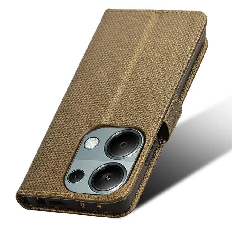 For Xiaomi Redmi Note 13 Pro 4G / Poco M6 Pro 4G Leather Case Diamond Texture Flip Protective Phone Cover