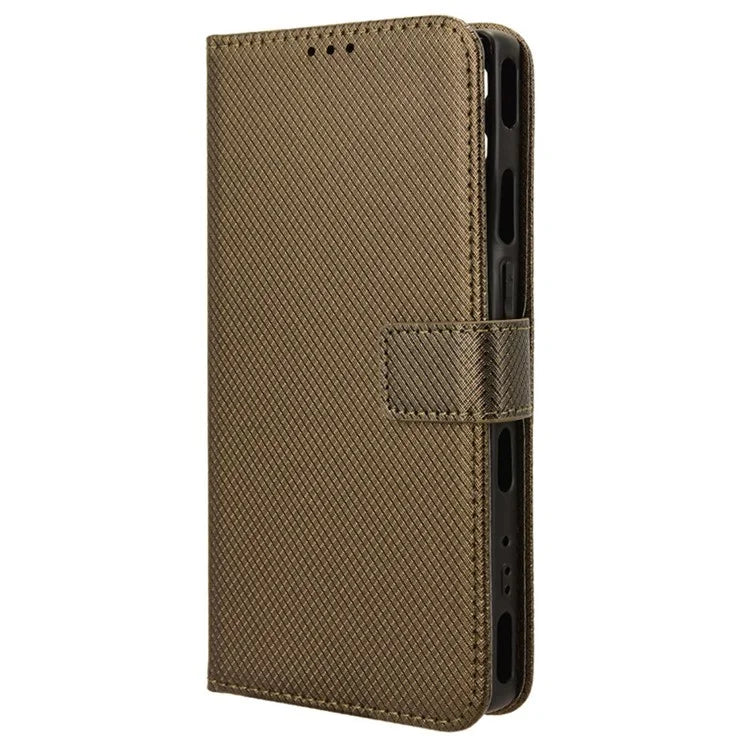 For Xiaomi Redmi Note 13 Pro 4G / Poco M6 Pro 4G Leather Case Diamond Texture Flip Protective Phone Cover