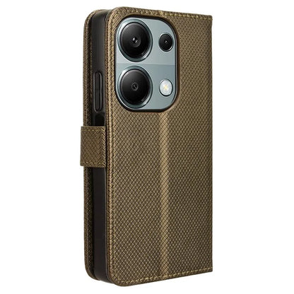 For Xiaomi Redmi Note 13 Pro 4G / Poco M6 Pro 4G Leather Case Diamond Texture Flip Protective Phone Cover