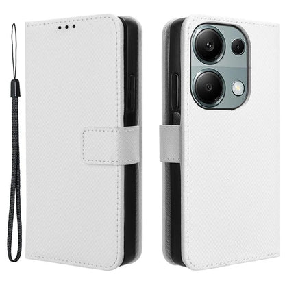 For Xiaomi Redmi Note 13 Pro 4G / Poco M6 Pro 4G Leather Case Diamond Texture Flip Protective Phone Cover