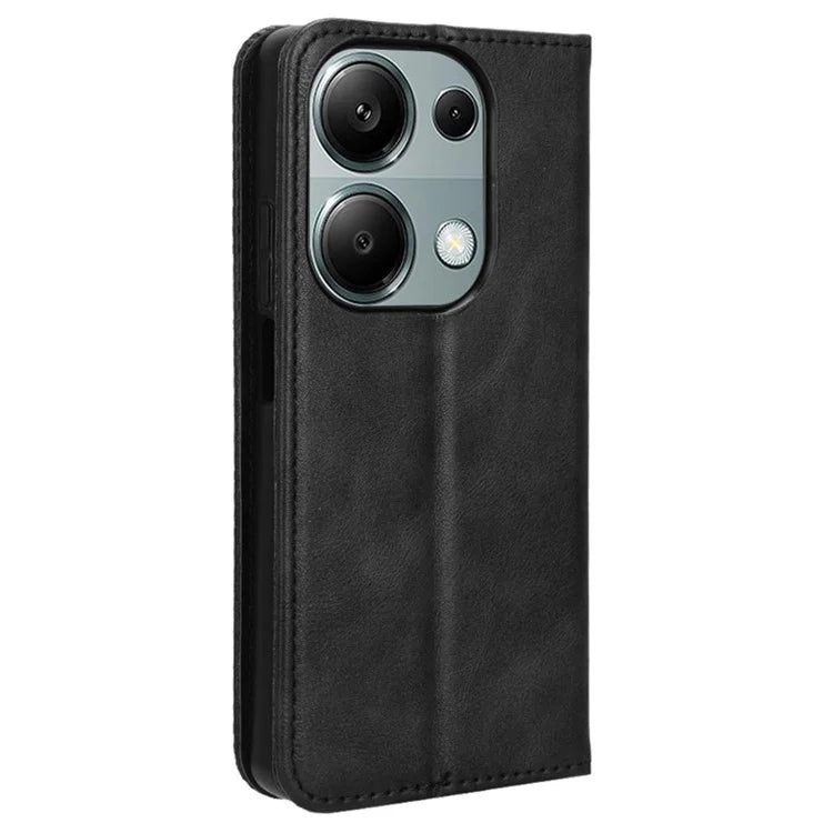 For Xiaomi Redmi Note 13 Pro 4G / Poco M6 Pro 4G Wallet Case Leather Vintage Phone Cover