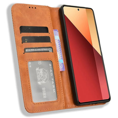 For Xiaomi Redmi Note 13 Pro 4G / Poco M6 Pro 4G Wallet Case Leather Vintage Phone Cover