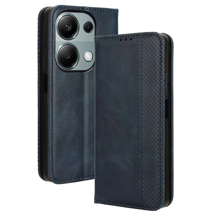 For Xiaomi Redmi Note 13 Pro 4G / Poco M6 Pro 4G Wallet Case Leather Vintage Phone Cover