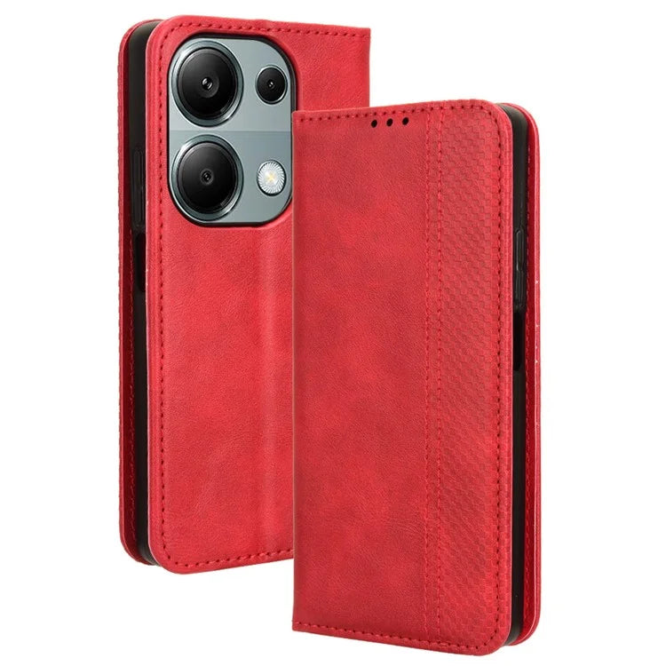 For Xiaomi Redmi Note 13 Pro 4G / Poco M6 Pro 4G Wallet Case Leather Vintage Phone Cover