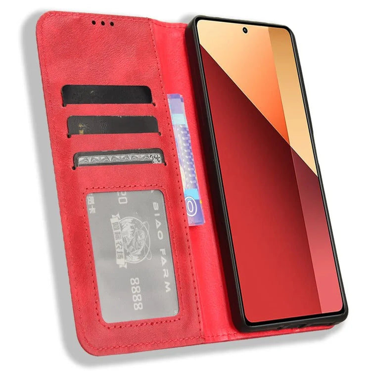 For Xiaomi Redmi Note 13 Pro 4G / Poco M6 Pro 4G Wallet Case Leather Vintage Phone Cover