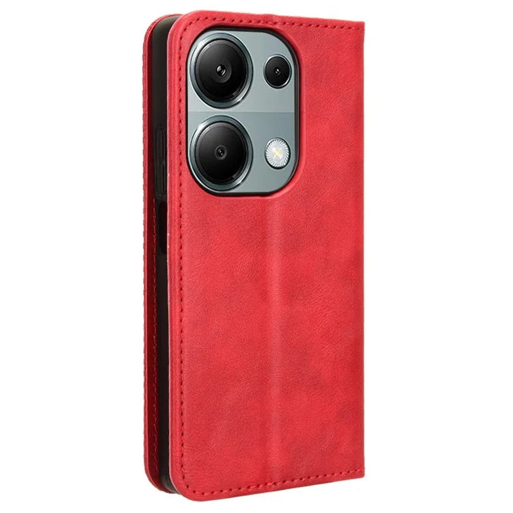For Xiaomi Redmi Note 13 Pro 4G / Poco M6 Pro 4G Wallet Case Leather Vintage Phone Cover