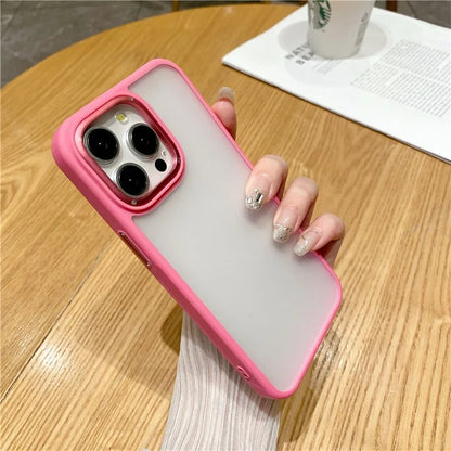 For iPhone 15 Pro Phone Case Metal Lens Frame Protective Cover
