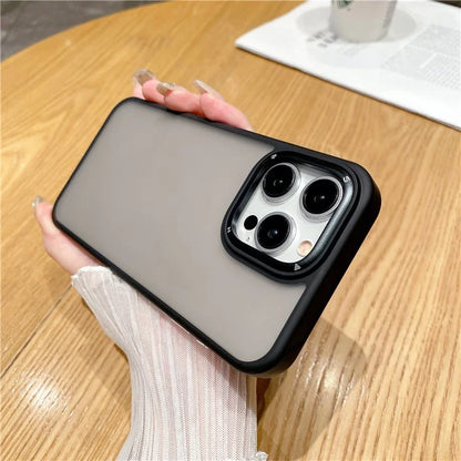 For iPhone 15 Pro Phone Case Metal Lens Frame Protective Cover