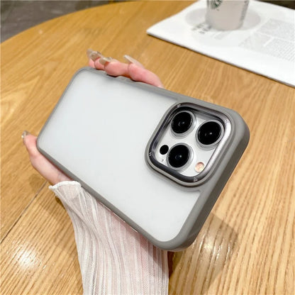 For iPhone 15 Pro Phone Case Metal Lens Frame Protective Cover