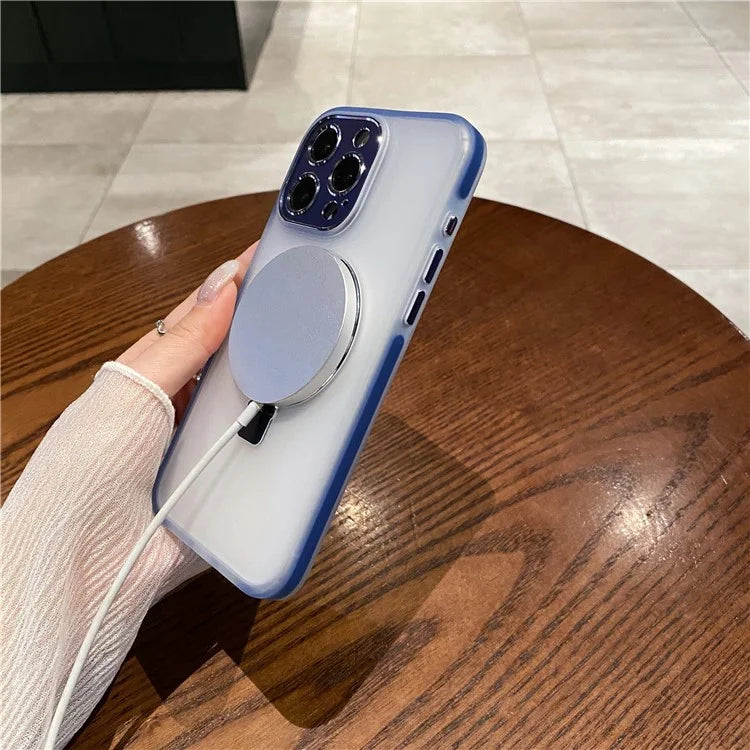 For iPhone 15 Pro Case Kickstand Protective Magnetic Phone Cover with Lens Protector