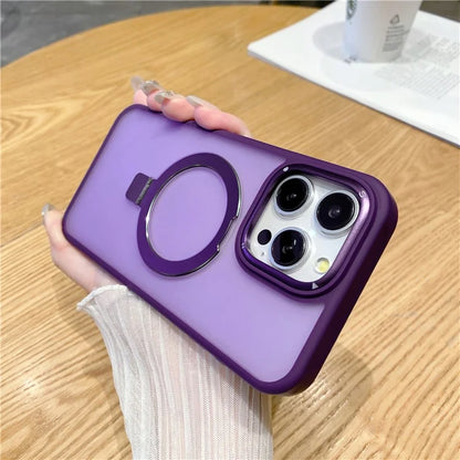 For iPhone 15 Pro Max Magnetic Case Shockproof Phone Cover Ring Holder Kickstand