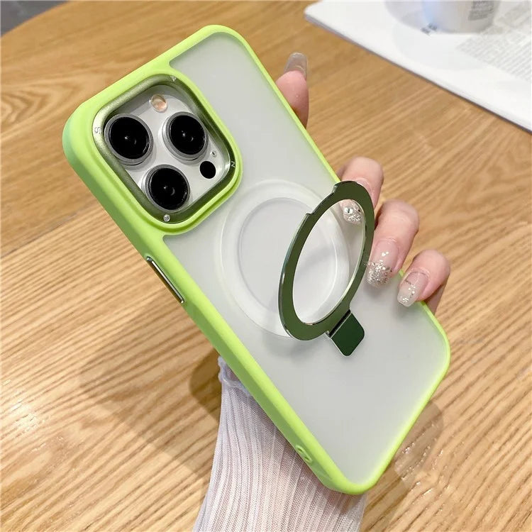For iPhone 15 Pro Max Magnetic Case Shockproof Phone Cover Ring Holder Kickstand