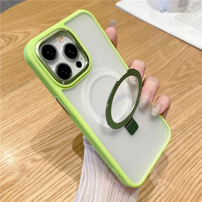 For iPhone 15 Pro Max Magnetic Case Shockproof Phone Cover Ring Holder Kickstand