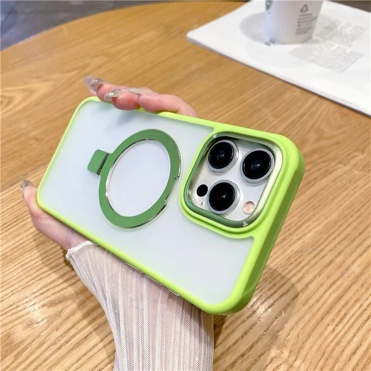For iPhone 15 Pro Max Magnetic Case Shockproof Phone Cover Ring Holder Kickstand