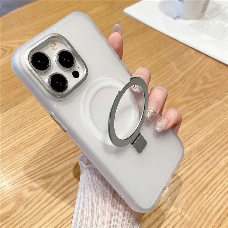 For iPhone 15 Pro Max Magnetic Case Shockproof Phone Cover Ring Holder Kickstand