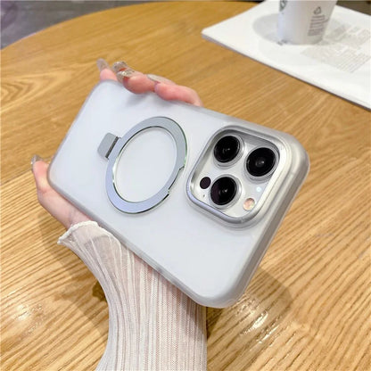 For iPhone 15 Pro Max Magnetic Case Shockproof Phone Cover Ring Holder Kickstand