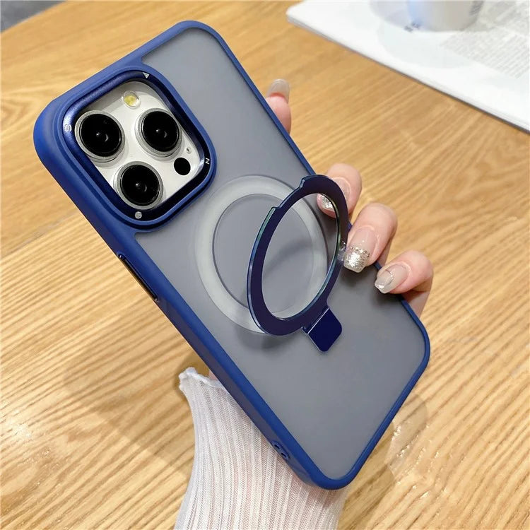 For iPhone 15 Pro Max Magnetic Case Shockproof Phone Cover Ring Holder Kickstand