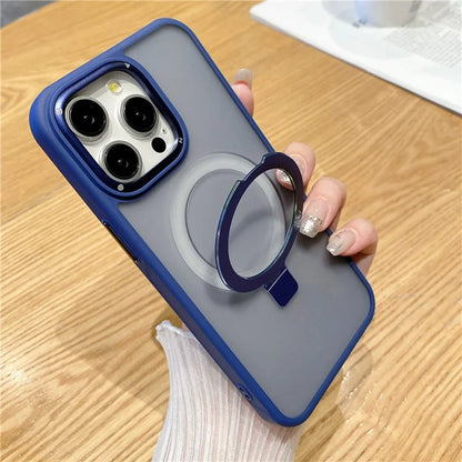 For iPhone 15 Pro Max Magnetic Case Shockproof Phone Cover Ring Holder Kickstand