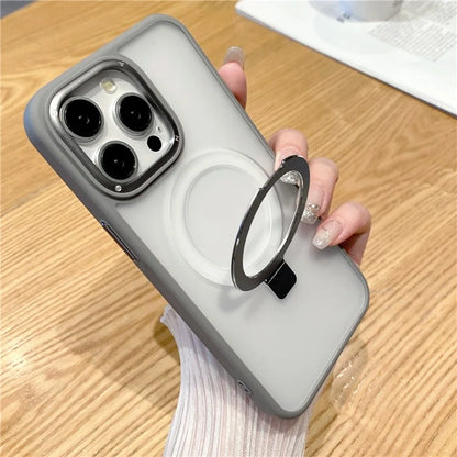 For iPhone 15 Pro Max Magnetic Case Shockproof Phone Cover Ring Holder Kickstand