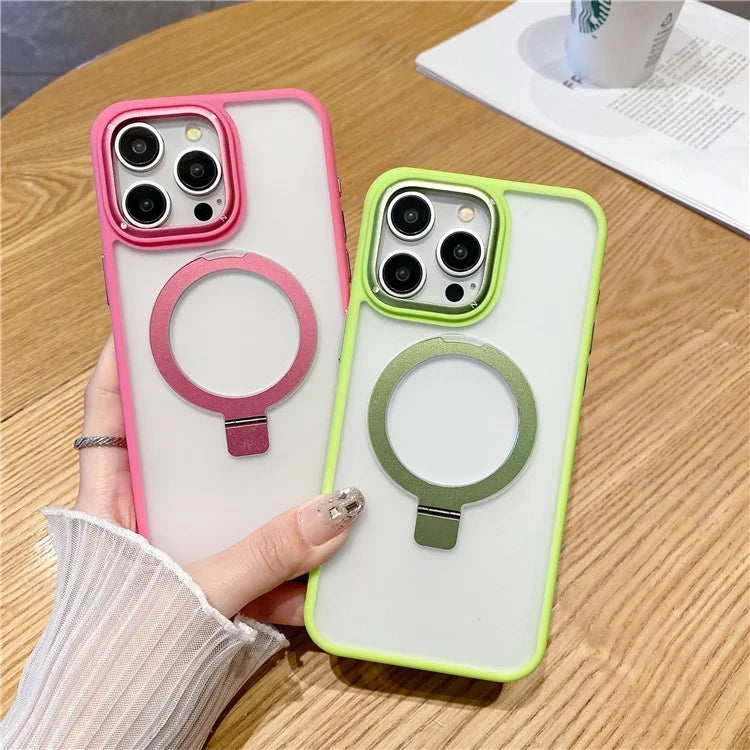For iPhone 15 Pro Max Magnetic Case Shockproof Phone Cover Ring Holder Kickstand