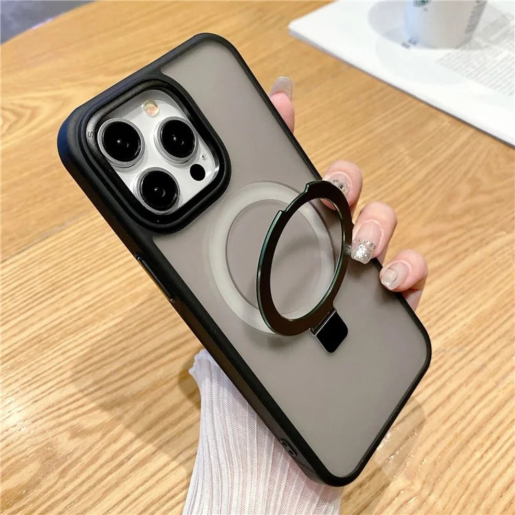 For iPhone 15 Pro Max Magnetic Case Shockproof Phone Cover Ring Holder Kickstand